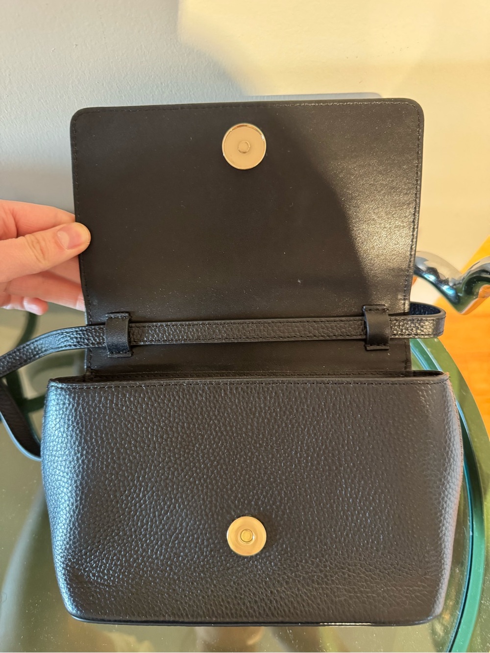 The Daily Edited Black Pebbled Leather Crossbody Flap Bag - Picture 4 of 5